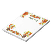 Benutzerdefinierter Text Orange und White Poppe Ed Notizblock (Rotiert)