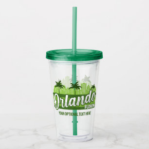 Benutzerdefinierter Text Orlando Florida Acryltrinkbecher