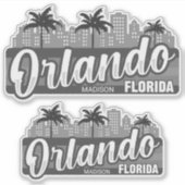 Benutzerdefinierter Text Orlando Florida Aufkleber (Vorderseite)