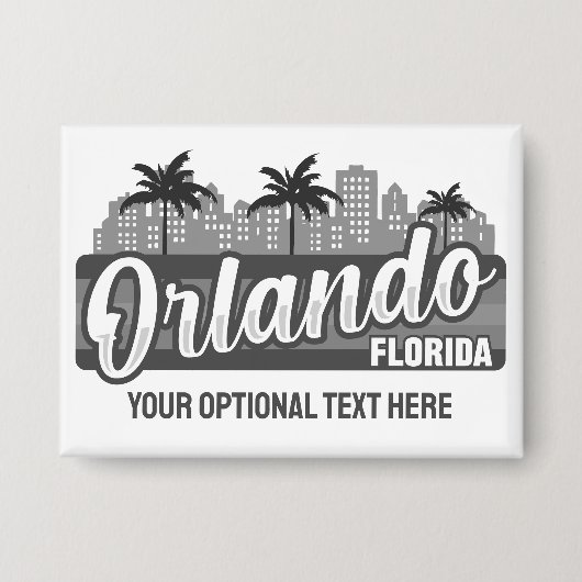 Benutzerdefinierter Text Orlando Florida Button (Vorderseite)