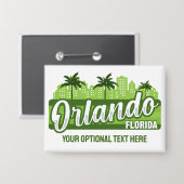 Benutzerdefinierter Text Orlando Florida Button (Vorderseite/Rückseite)