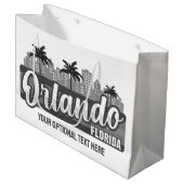 Benutzerdefinierter Text Orlando Florida Große Geschenktüte (Vorderseite Schrägansicht)