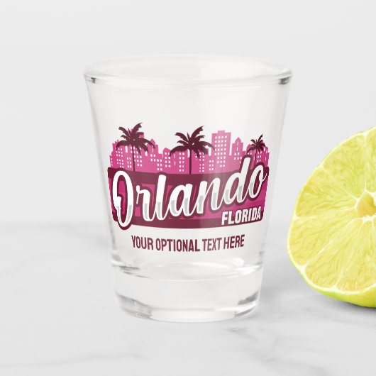 Benutzerdefinierter Text Orlando Florida Schnapsglas (Vorderseite)