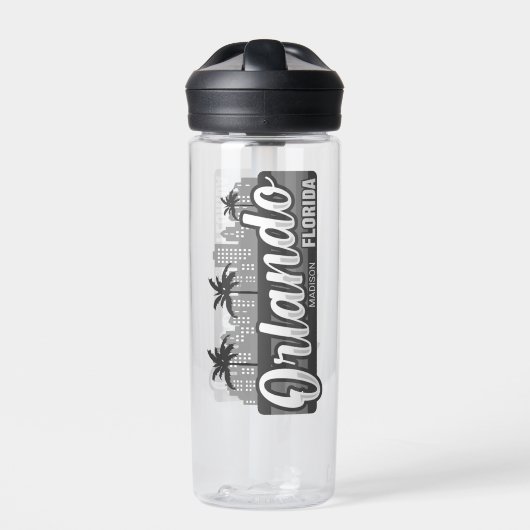 Benutzerdefinierter Text Orlando Florida Trinkflasche (Vorderseite)