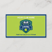 🎾 Benutzerdefinierter Text, Padel Club Visitenkarte (Vorderseite)