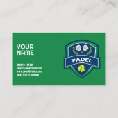 🎾 Benutzerdefinierter Text, Padel Coach Visitenkarte (Rückseite)