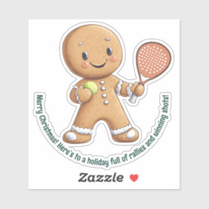 🎾 🎄 benutzerdefinierter Text, Padel Powered Chri Aufkleber