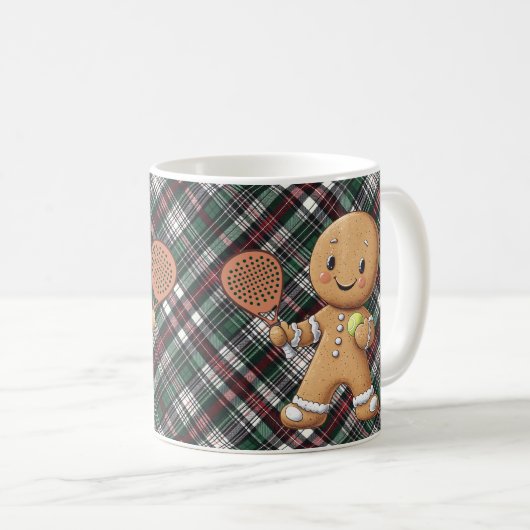 🎾 🎄 benutzerdefinierter Text, Padel Powered Chri Kaffeetasse (VorderseiteRechts)