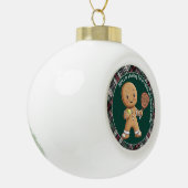 🎾 🎄 benutzerdefinierter Text, Padel Powered Chri Keramik Kugel-Ornament (Links)