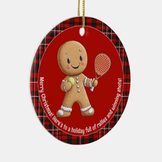 🎾 🎄 benutzerdefinierter Text, Padel Powered Chri Keramik Ornament (Rechts)