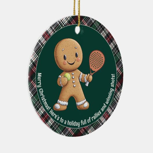 🎾 🎄 benutzerdefinierter Text, Padel Powered Chri Keramik Ornament (Rechts)