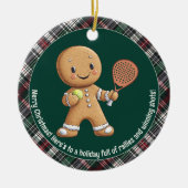 🎾 🎄 benutzerdefinierter Text, Padel Powered Chri Keramik Ornament (Vorne)