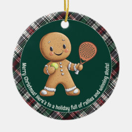 🎾 🎄 benutzerdefinierter Text, Padel Powered Chri Keramik Ornament