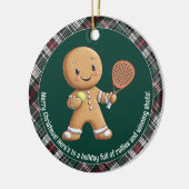 🎾 🎄 benutzerdefinierter Text, Padel Powered Chri Keramik Ornament (Links)