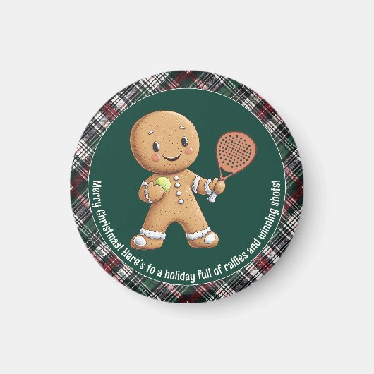 🎾 🎄 benutzerdefinierter Text, Padel Powered Chri Magnet (Vorne)