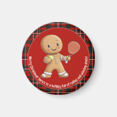 🎾 🎄 benutzerdefinierter Text, Padel Powered Chri Magnet (Vorne)
