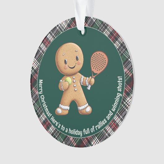 🎾 🎄 benutzerdefinierter Text, Padel Powered Chri Ornament (Vorderseite)