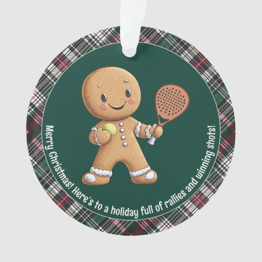 🎾 🎄 benutzerdefinierter Text, Padel Powered Chri Ornament (Vorderseite)