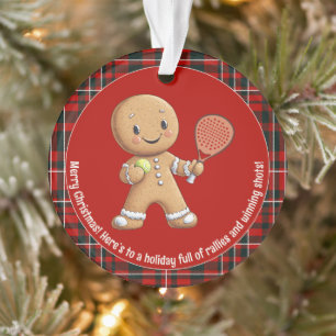 🎾 🎄 benutzerdefinierter Text, Padel Powered Chri Ornament