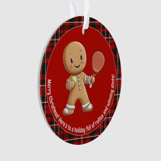 🎾 🎄 benutzerdefinierter Text, Padel Powered Chri Ornament (Vorderseite)