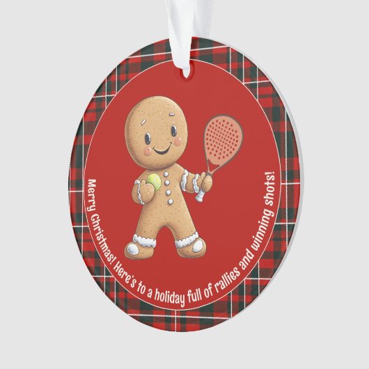 🎾 🎄 benutzerdefinierter Text, Padel Powered Chri Ornament (Vorderseite)