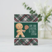 🎾 🎄 benutzerdefinierter Text, Padel Powered Chri Postkarte (Stehend Vorderseite)