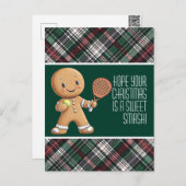 🎾 🎄 benutzerdefinierter Text, Padel Powered Chri Postkarte (Vorne/Hinten)