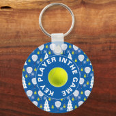 🎾 🎄 Benutzerdefinierter Text Padel Smashing Weih Schlüsselanhänger (Vorderseite)