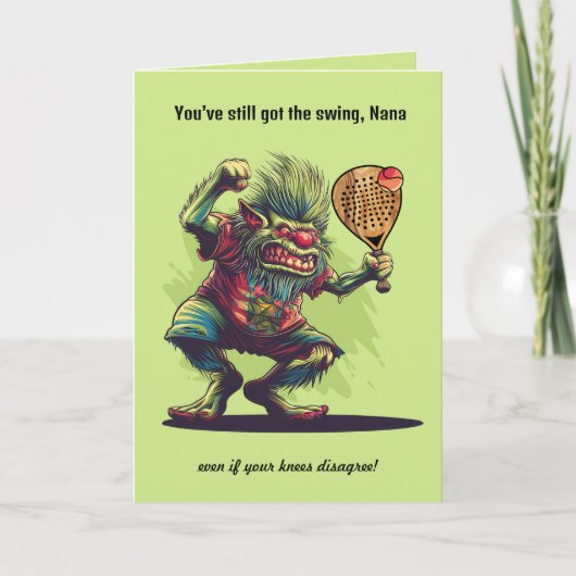 Benutzerdefinierter Text, padel Trollin'' Court Na Karte (Vorderseite)