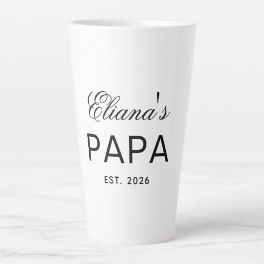 Benutzerdefinierter Text Papa Latte Tasse Geschenk (Vorderseite)