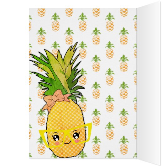 Benutzerdefinierter Text / Party Ananas Kawaii Sum (Innen (Links))