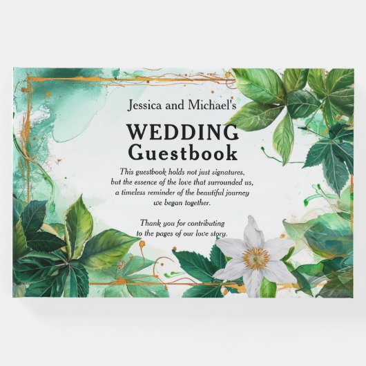 💍 Benutzerdefinierter Text Passiflora Serenity Gästebuch (Vorderseite)