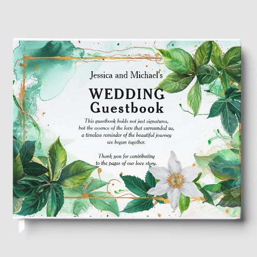 💍 Benutzerdefinierter Text Passiflora Serenity Gästebuch (Vorderseite)