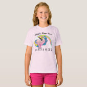 Benutzerdefinierter Text/ Pastel Unicorn Hübsche R T-Shirt (Vorne ganz)