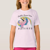 Benutzerdefinierter Text/ Pastel Unicorn Hübsche R T-Shirt (Vorderseite)