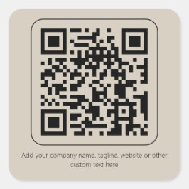 Benutzerdefinierter Text Pastell Creamy Vanilla QR Quadratischer Aufkleber