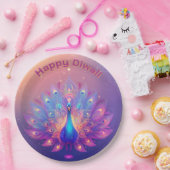 Benutzerdefinierter Text, Peacock Party Diwali Pla Pappteller (Party)