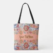 Benutzerdefinierter Text Personalisiert floral Vin Tasche (Rückseite)