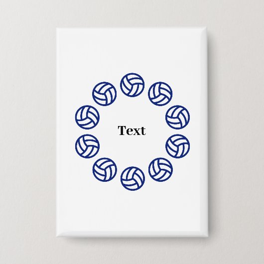Benutzerdefinierter Text Personalisierter Volleyba Button (Vorderseite)