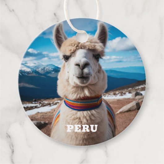 Benutzerdefinierter Text Peru Llama Geschenkanhänger (Vorderseite)