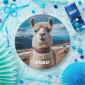 Benutzerdefinierter Text Peru Llama Pappteller (Party)