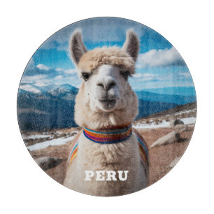 Benutzerdefinierter Text Peru Llama Schneidebrett