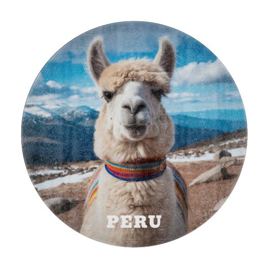 Benutzerdefinierter Text Peru Llama Schneidebrett (Vorderseite)
