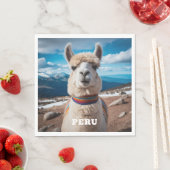 Benutzerdefinierter Text Peru Llama Serviette (Beispiel)