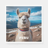 Benutzerdefinierter Text Peru Llama Serviette (Vorderseite)