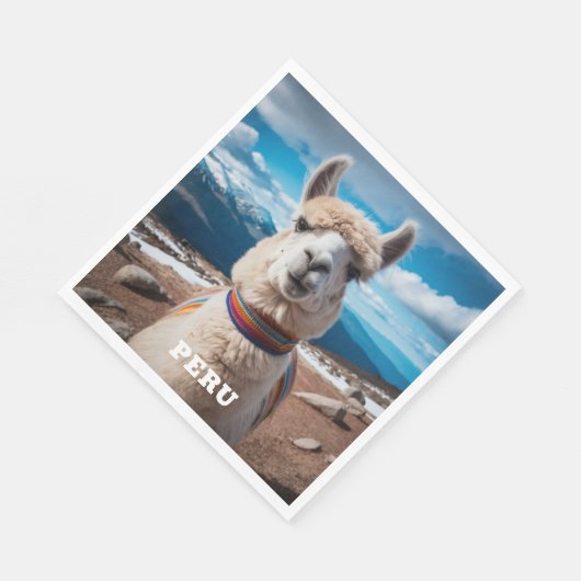Benutzerdefinierter Text Peru Llama Serviette (Ecke)