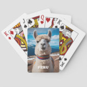 Benutzerdefinierter Text Peru Llama Spielkarten (Rückseite)