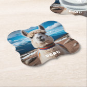 Benutzerdefinierter Text Peru Llama Untersetzer (angewinkelt)