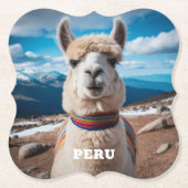 Benutzerdefinierter Text Peru Llama Untersetzer (Vorderseite)