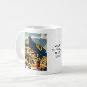 Benutzerdefinierter Text Peru Machu Picchu Kaffeetasse (Vorderseite Links)